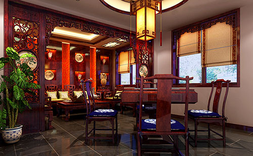 淮滨古典中式风格茶楼包间设计装修效果图