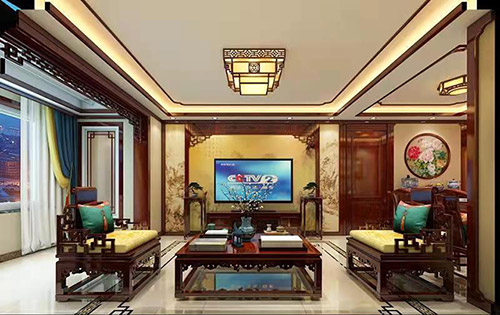 淮滨住宅新中式风格装修，尽显奢华品味